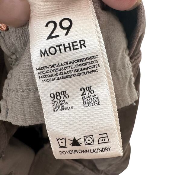 Mother The Curfew Wide Leg Corduroy Pants/Jeans Light Grey/Brown Size 29 - Picture 6 of 11